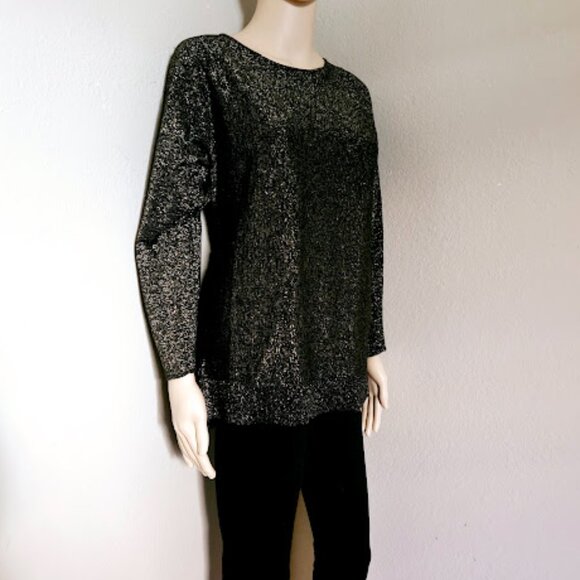 Michael Kors Women’s Black Gold Blouse Pullover Round Neck. - Picture 1 of 12